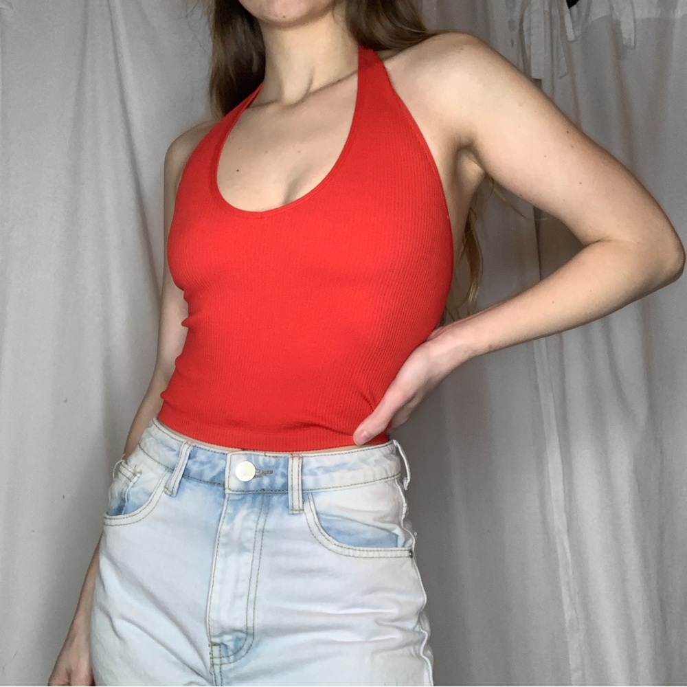 Out from Under Redish Orange Halter Top from Urban Outfitters